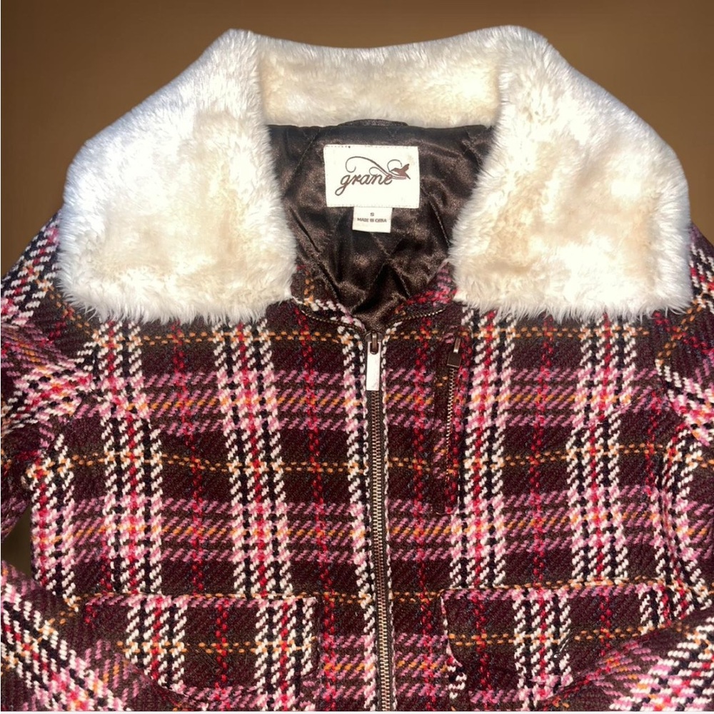 Brown And Pink Patterned Thick Jacket - image 3